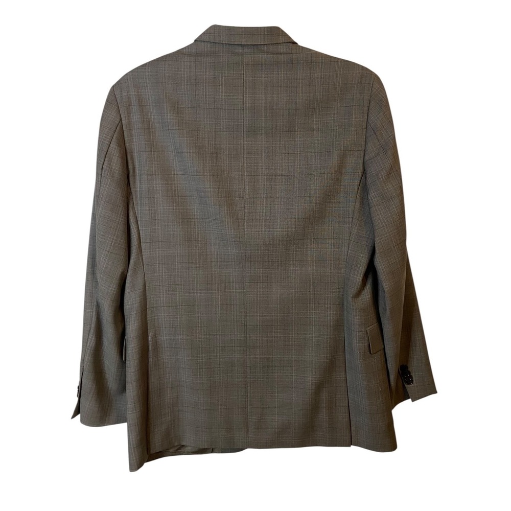 Tommy Hilfiger Mens Gray Plaid 100% Wool Blazer Sport Coat 40R Two Button - Picture 2 of 6